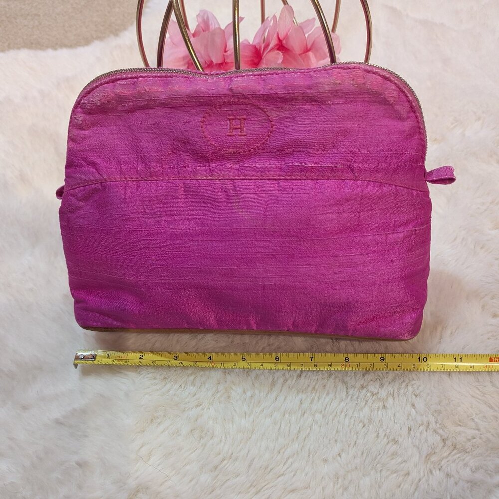 Hermes Hot Pink 100% Silk Bolide Pouch/ Bag - Picture 14 of 16